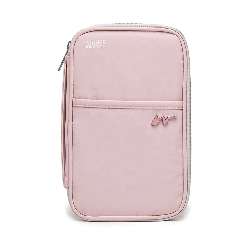 Оптовая продажа, портативный удобный водонепроницаемый бумажник из полиэстера с блоком RFID для путешествий, билетов, паспорта