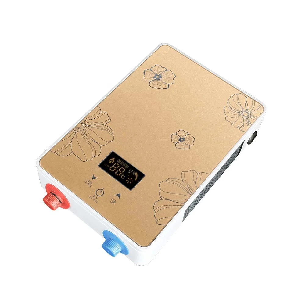 220V Wall Mounted Touch Control 5.5kW Tankless Hot Water Heater Electric Instant Shower Geyser