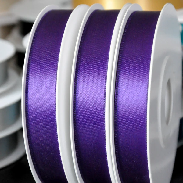China wholesale fabric ribbon pure color gift craft packaging wedding decorative french single double sided satin ribbon 38mm