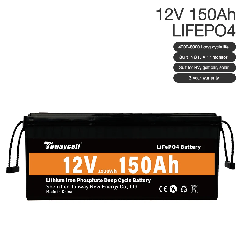 Deep Cycle  12V 100Ah 150Ah 200Ah 400 Ah Lifepo4 Battery for Solar 24V Lithium Ion Batteries lifepo4 battery