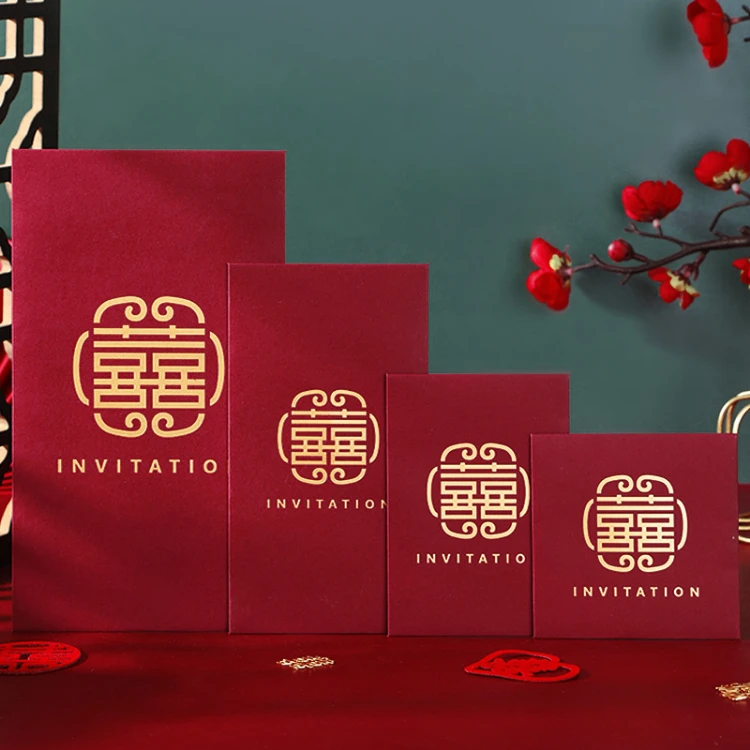 2022 пользовательский роскошный китайский новогодний красный пакет 2022 печать