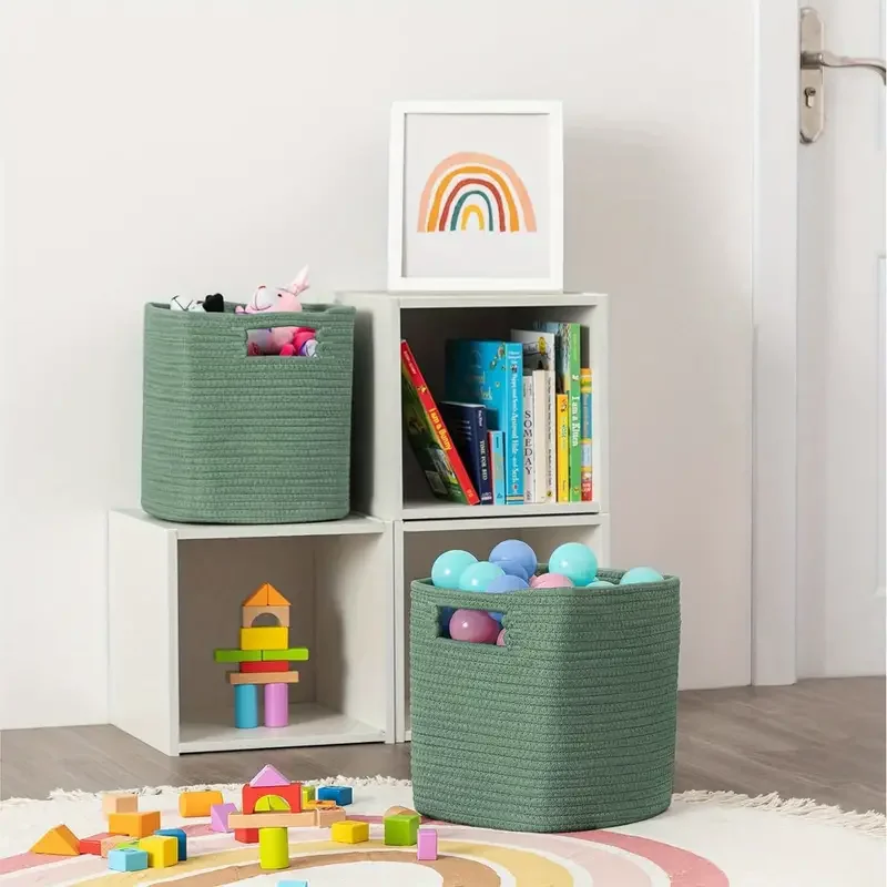 Multifunctional High Quality Durable Organizer Cotton Rope Storage Basket with Handles