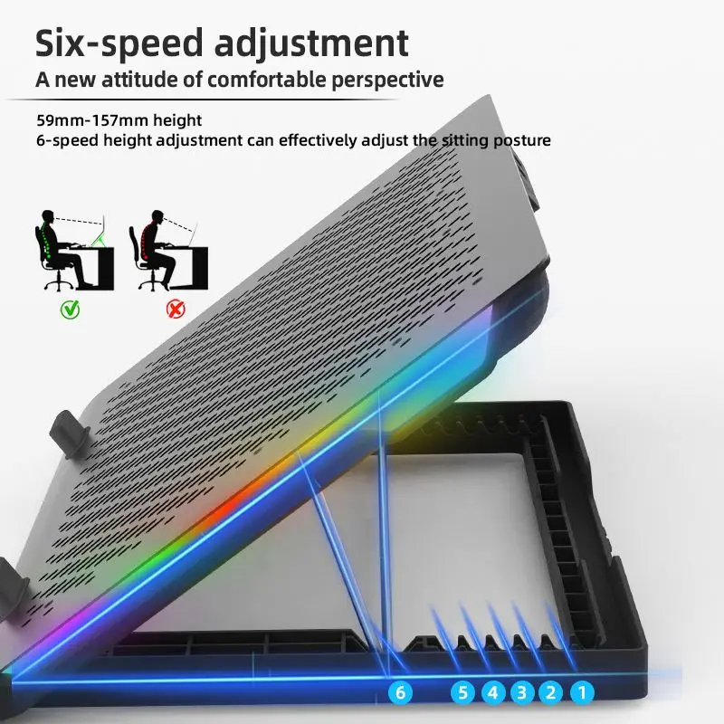Rgb-подставка для ноутбука с новым дизайном Охлаждающие подставки