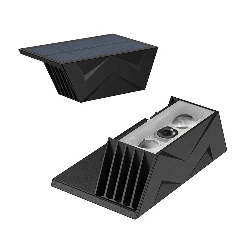 Hot Sale IP65 Waterproof LED Solar Wall Lamp for Outdoor Garden ABS Body up and down Light Sensor Street Usage Wall Light