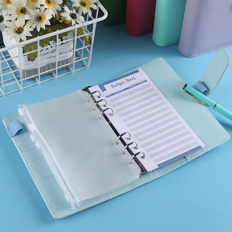 Wholesale PU A6 Budget Binder Set Cash Envelope Budget System Binder Planners With zipper Expense Budget Sheets Label Sticker