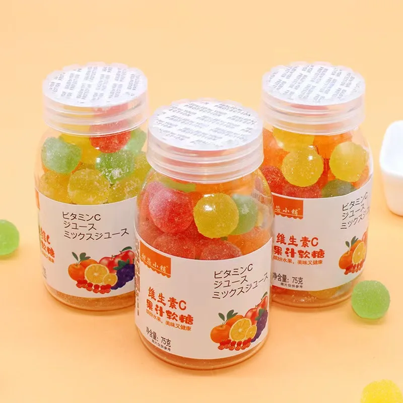 Children Snacks Cute Bulk Gummy Candy Mix Fruit Chews Candy Fruit Shaped Jelly Candy Fruit Gummy