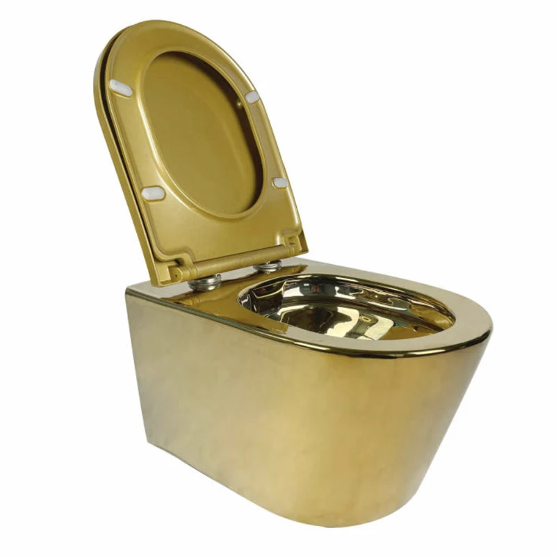 ANBI, оптовая продажа, позолоченные санитарные изделия, унитаз Ptrap, настенный керамический унитаз золотого цвета