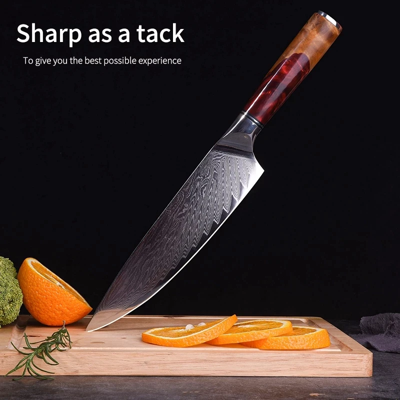  Hot Sale 8 Inch Professional Damascus Steel Chef Kitchen