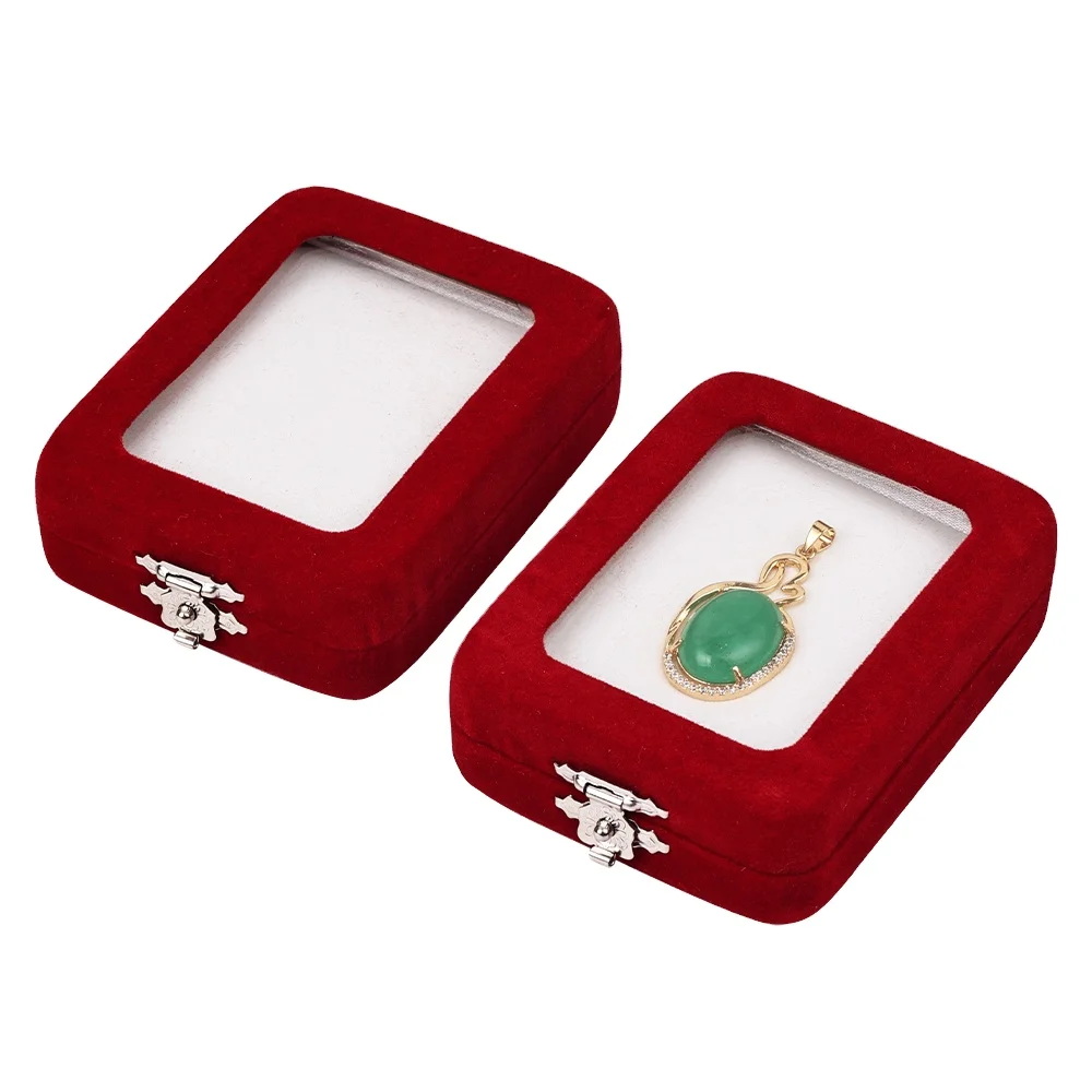 Jewelry Storage Case Clear Window Silver Lock Ring Earrings Gift Boxes Jewelry Display Necklace Jewelry Boxes