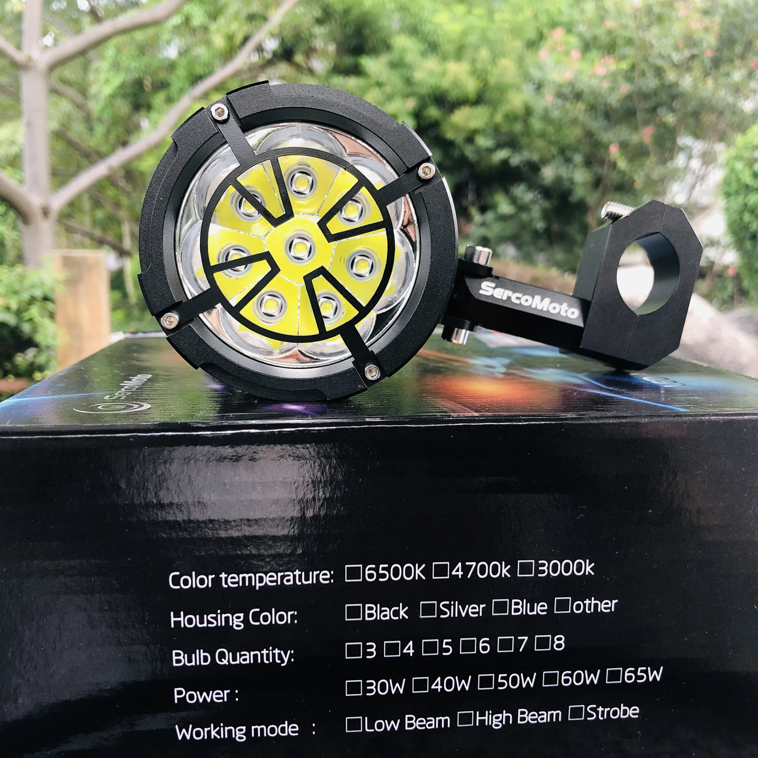 Sercomoto 2020 12V 60W gold motorcycle led fog lights CE Certificated China Supplier run with DC LED Motorcycle way for r1200gs