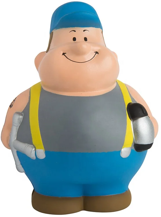 Custom PU round Squishy Fat Doll Trucker Bert Anti-Stress Ball Toy Unisex Logo Squeeze Shape with Personalized Logo