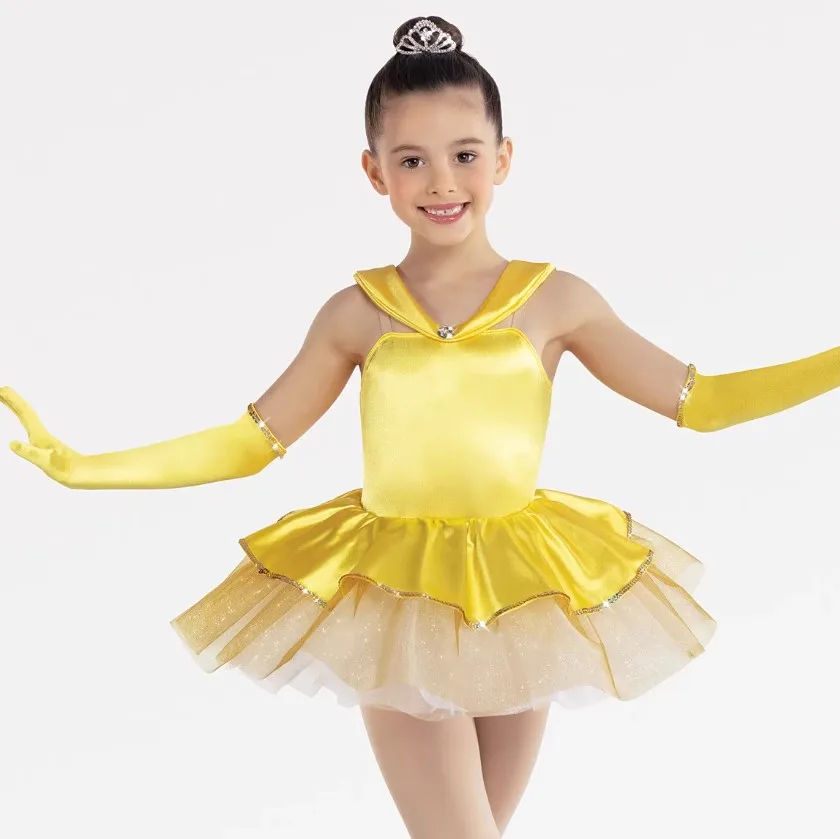Kids Girls Xmas Santa Claus Dance Gymnastics Tutu Dress Leotard Christmas Costume for Holiday Party Festival Stage Performance