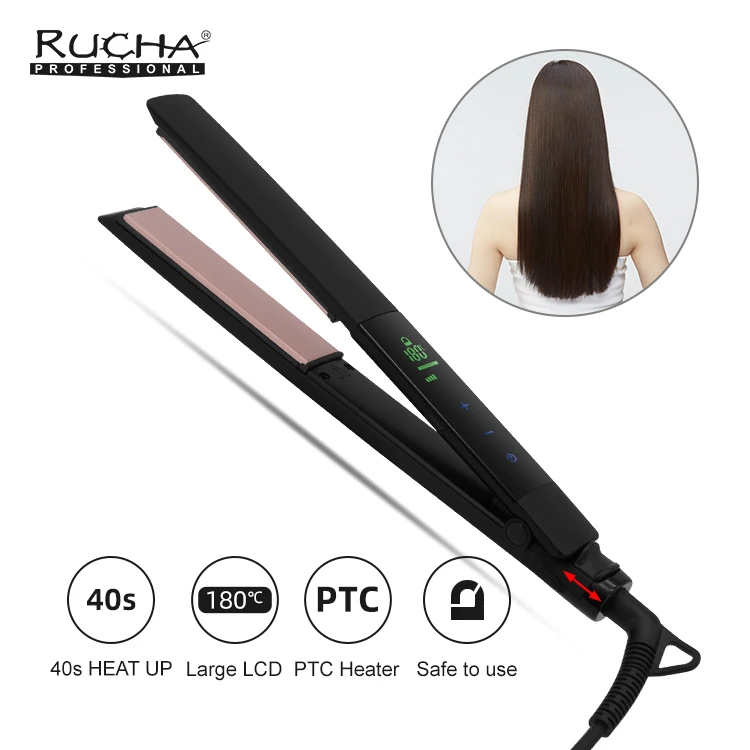 Professional 450 Degrees Hair Straightener electroplated Plate Flat Iron 1inch Touch Screen Smart Hair Straightener