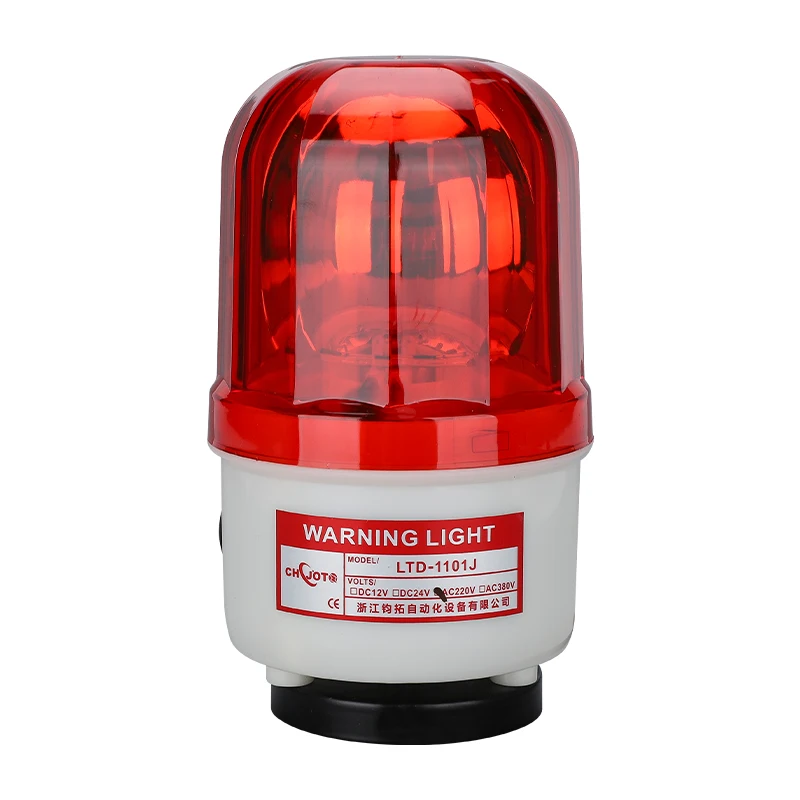 Red emergency audible alarm warning lights DC AC 220V red yellow green blue rotating warning light beacon for industrial