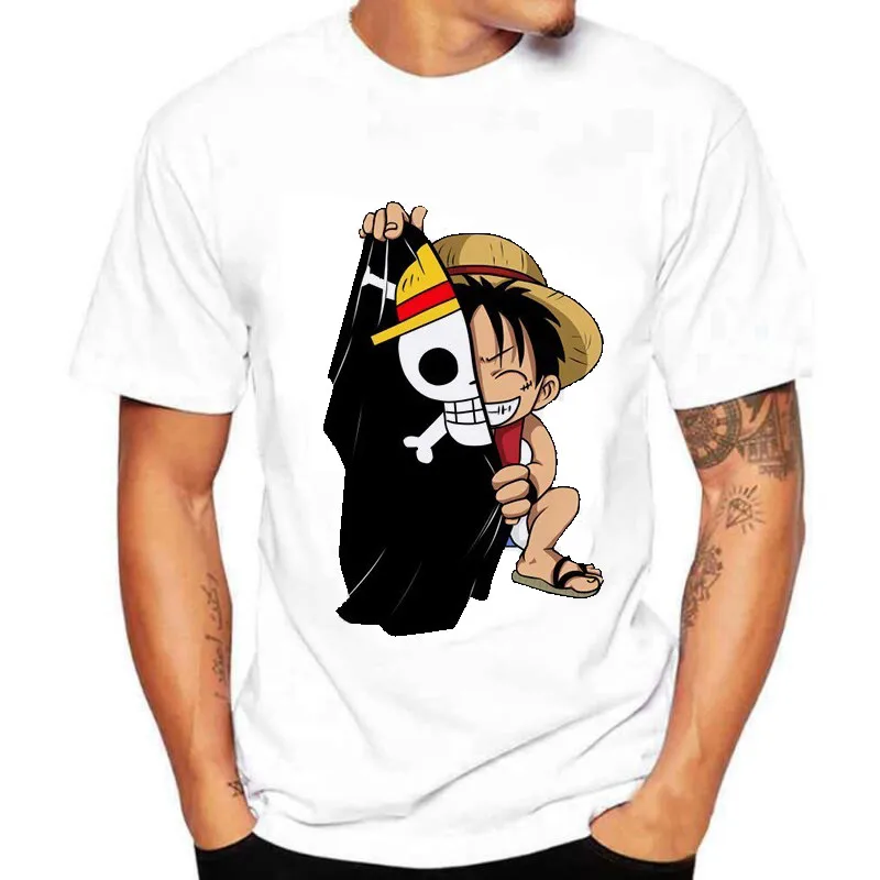 Summer New Japan Anime One Piece Luffy Zoro T Shirt Male One Piece White O-Neck Cartoon Tee Tops Men/Women Harajuku Clothes