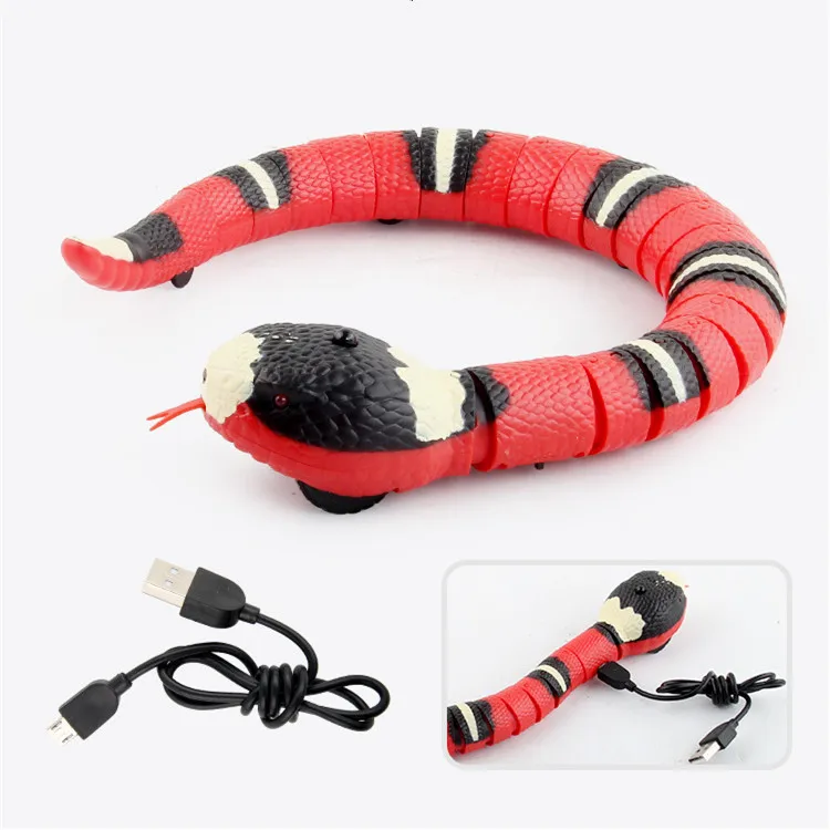 Interactive Cat Toys Automatic Smart Sensing Snake USB Rechargeable Cat Teaser Play Snake Cat Toys