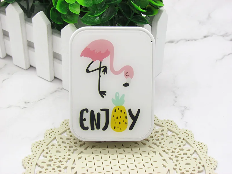 Contact lens case cute Flamingo  pupil box 2 pairs of companion box student myopia box