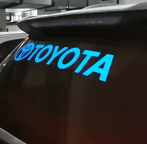 low price electroluminescent car sticker el vehicle paint led car logo for different brand support customization high quality