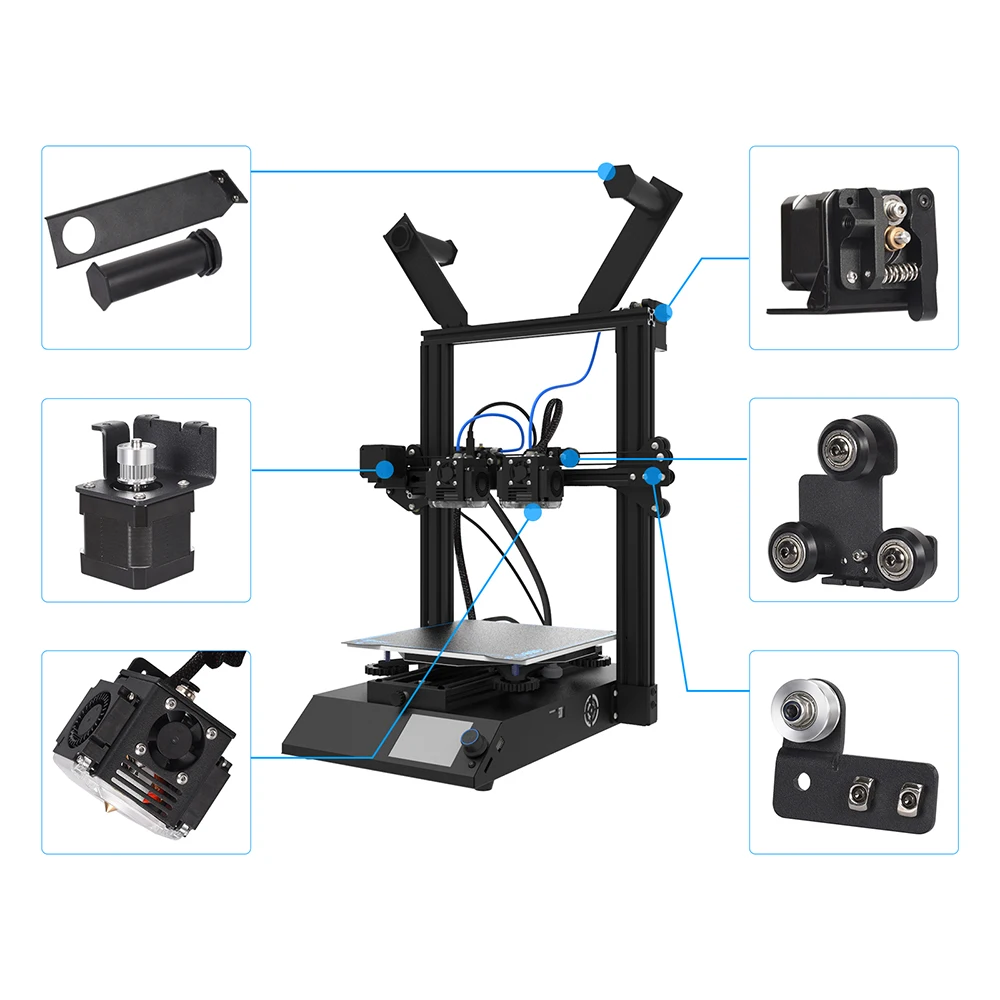 2022 Biqu B1 3d принтер двойные экструдеры портативный двухголовочный двойной экструдер