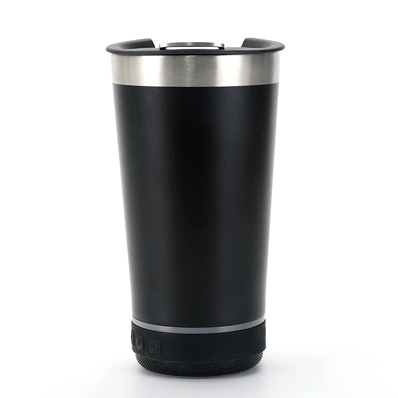 Thermal bluetooth tumbler smart stainless steel water bottle music 16oz beer speaker tumbler cup
