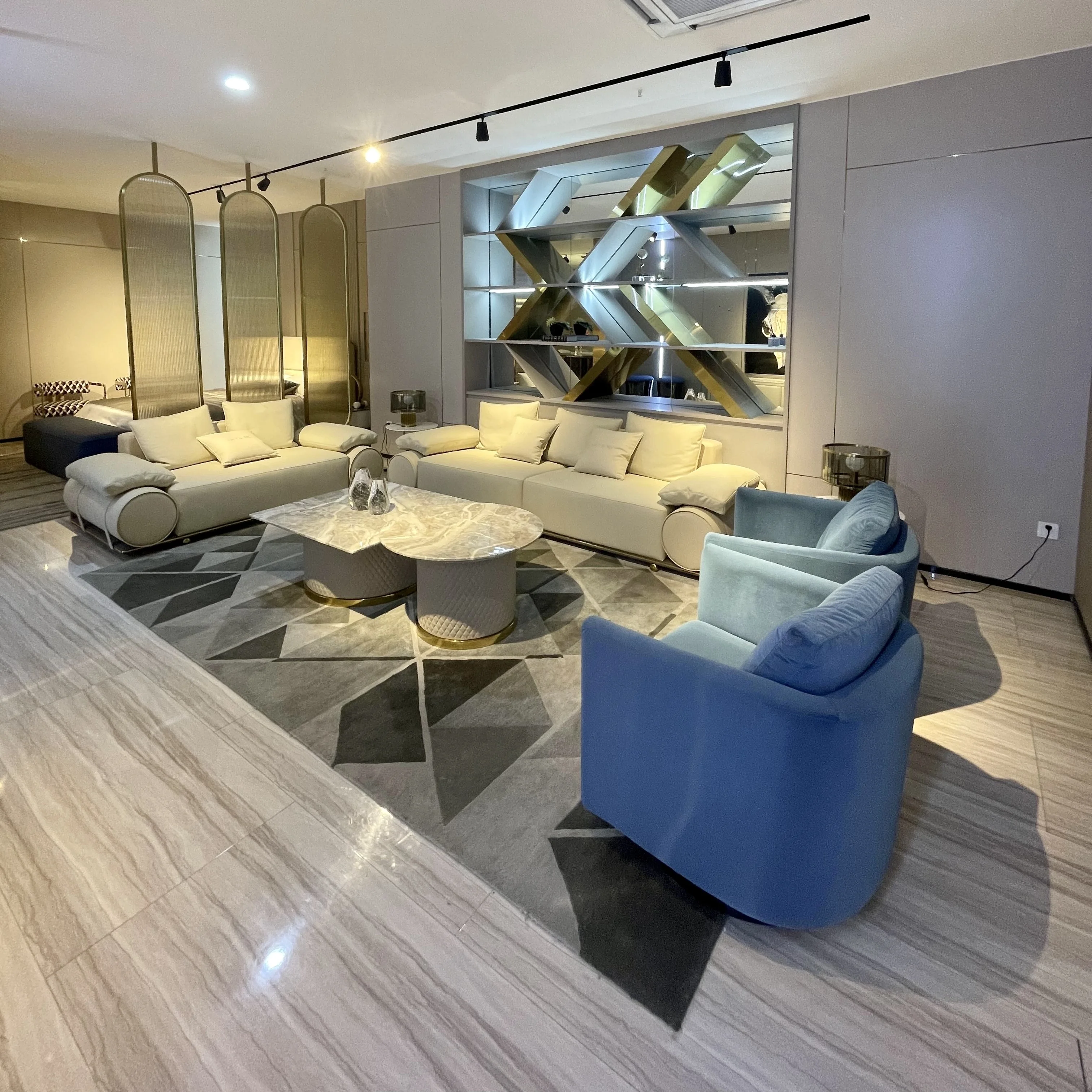 Italian High-End Luxury Matte Leather Four-Person Straight Sofa Minimalist Design for Villa Living Room Furniture