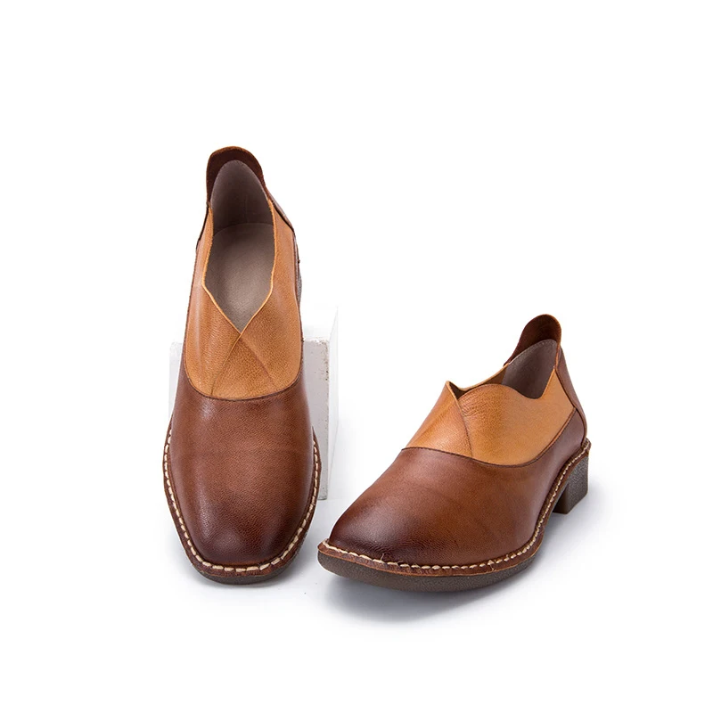 
New Stylish Pointed Toe Flat Handmade Cowhide Genuine Leather Slip on Casual Oxford Driving Walking Court Loafer Shoe Women 