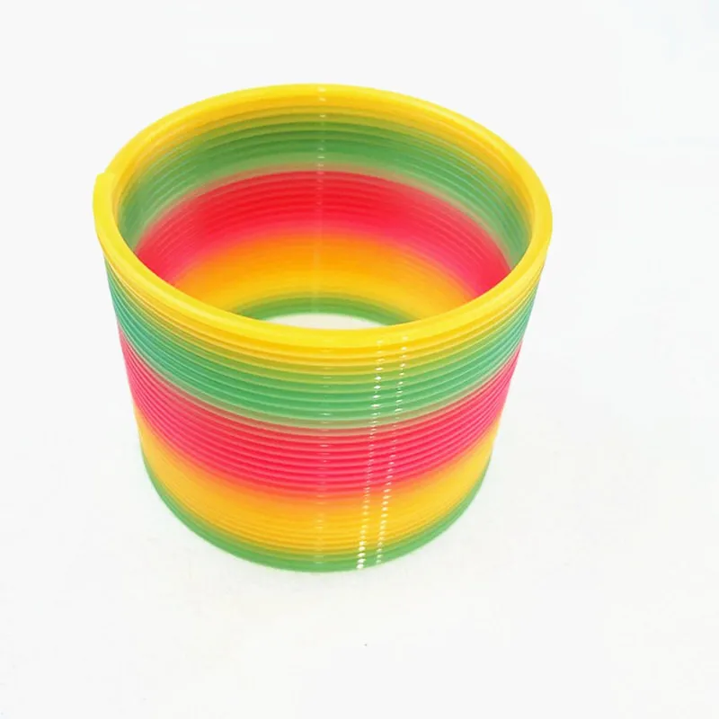 Wholesales Other Classic Toys Folding Plastic Spring Coil Rainbow Coiled Spring Jumping Toy