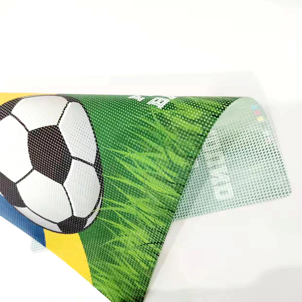 Mesh Banner World Football Games Football Field Flame Resistant Vinyl Customized Decoration Carton Box Custom Service Reusable