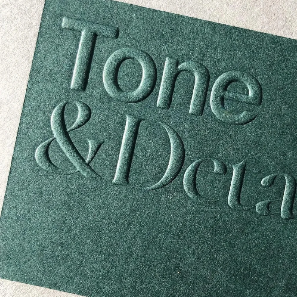 3D Embossed Luxury Paper Green Thank You Greeting Paper Business Card for Small Business