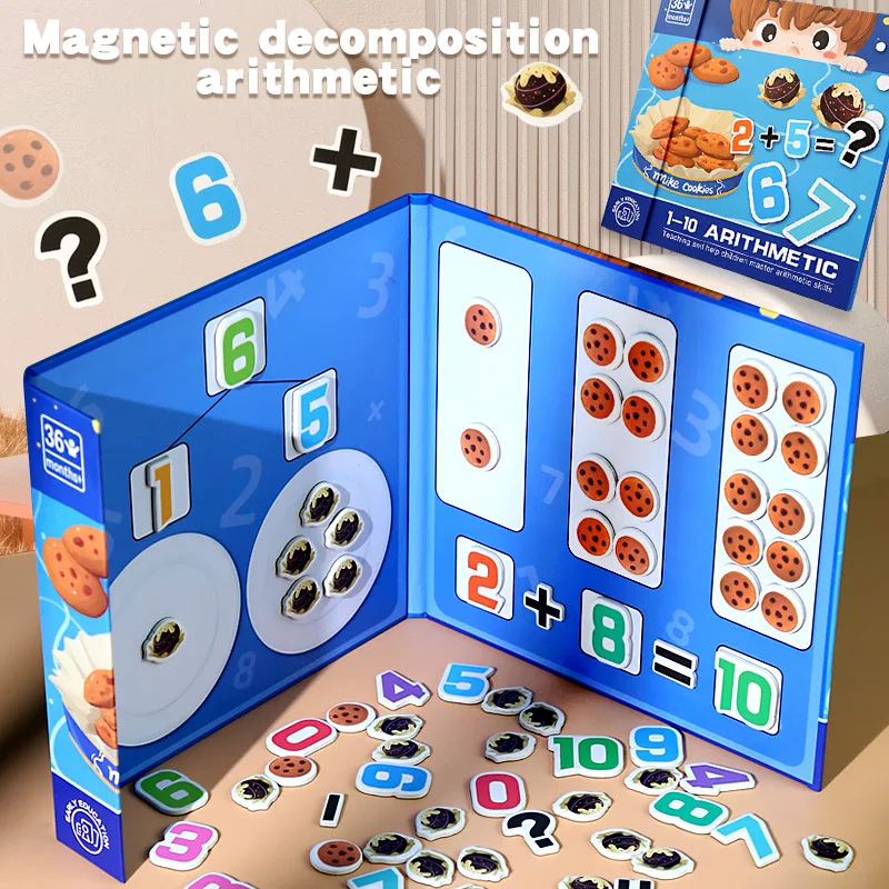 New Magnet 2 In 1 Digital Decomposition Baby Puzzle Early Education Child Fun Montessori Teaching Aids Toys For Kids Boys Girls