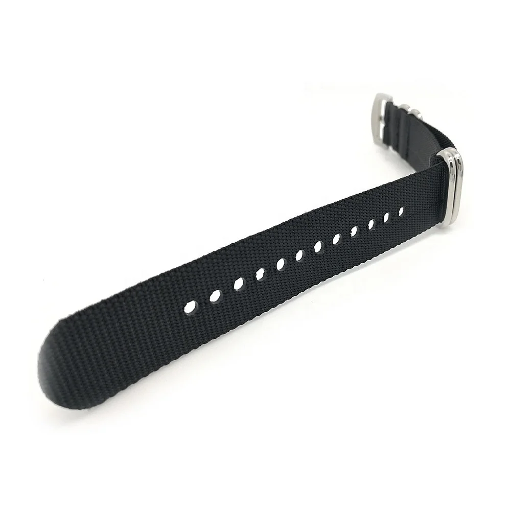 High quality fabric canvas watch band army Green black 20mm 22mm 24mm woven zulu nylon watch strap