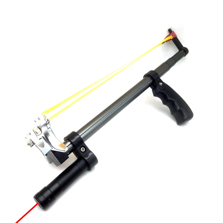 Manufacturer wholesale long rod laser outdoor shooting slingshot metal hunting slingshot