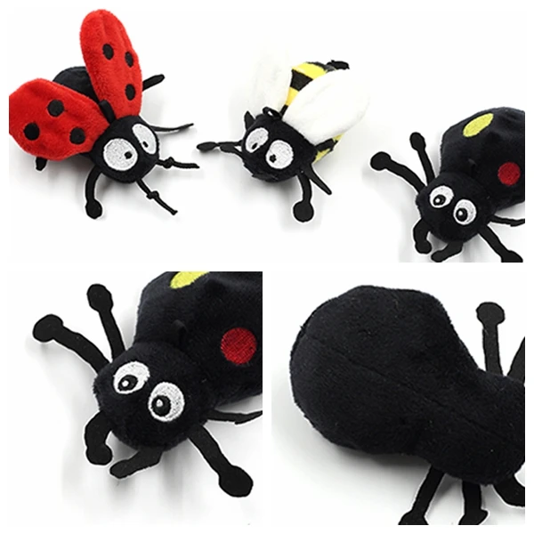 
Wholesale cat toy insect shape interactive plush cat toys with catnip 