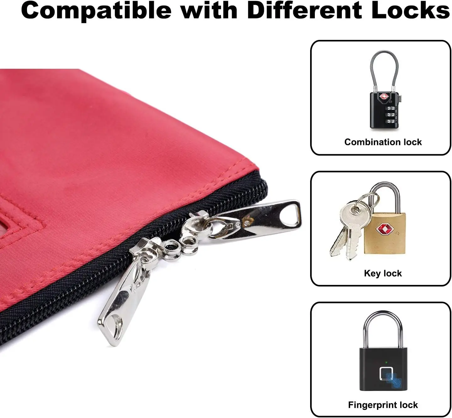 2024 Custom Logo Lockable Bank Deposit Bag with Upgraded Zipper, Multi-Purpose Storage Zipper Pouch