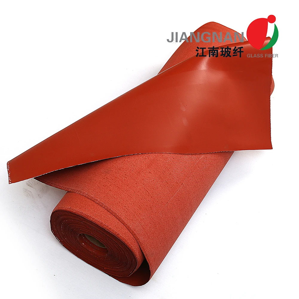 Red single side silicone rubber Coated Texturized 2025 E-glass Fiberglass Fabric Used for Expanded Joint