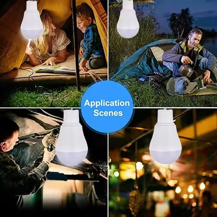 Solar LED Emergency Camping Light hanging Bulb solar lights 200lm Rechargeable outdoor energy lamp Waterproof Hiking Climbing