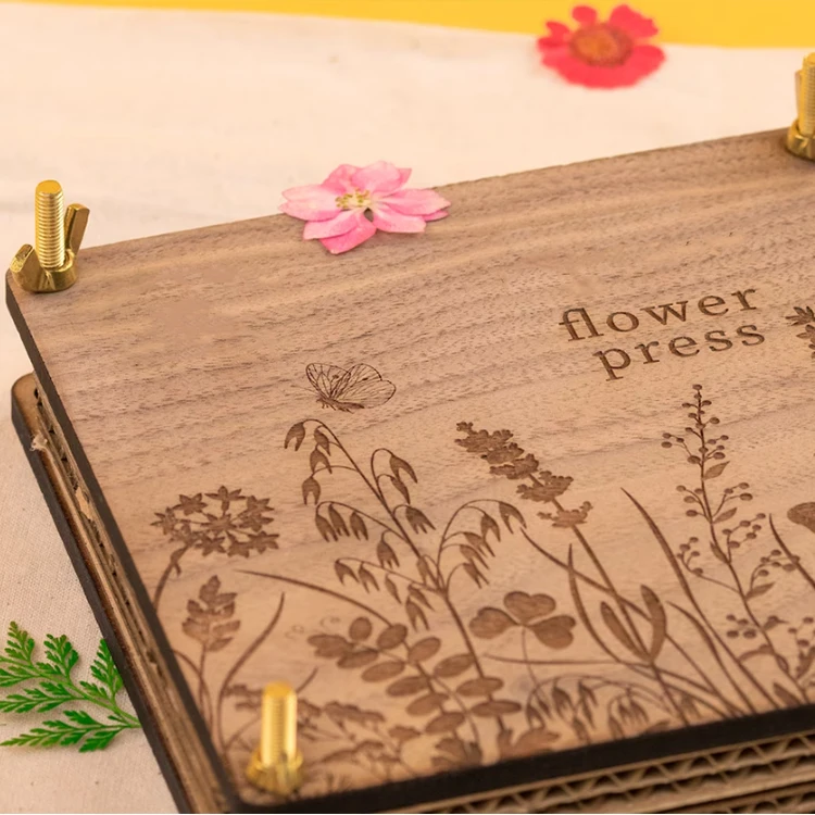 Customized Solid Wood Flower Press 15cm Eco-Friendly Gift Flower Pressing Wooden Flower Press