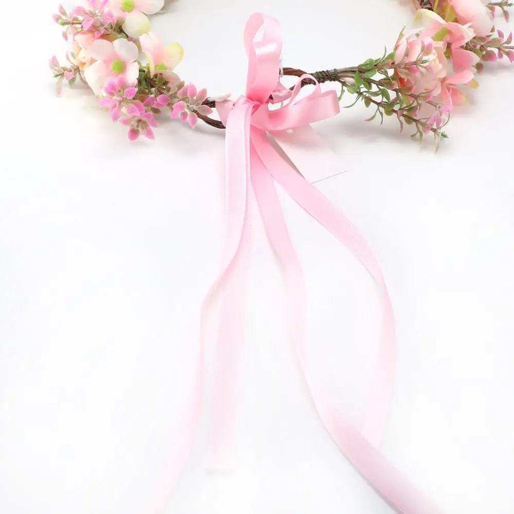 fc620 New Design Pink Wild Flower Headband Artificial Flower Crown for Adult Girl Kid