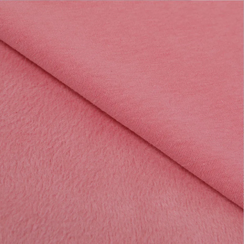 Wholesale Brushed 250-420 Gsm Fleece Fabric 100% Polyester Plush Terry Loop Jersey Knit For