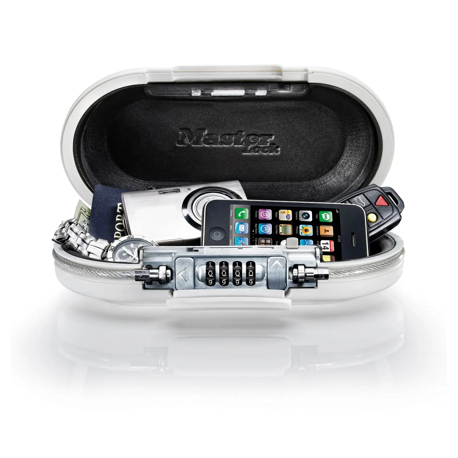 Master Lock 5900D Large Capacity Set Your Own Combination Portable Safe Portable Key Storage Box for Beach Gym Travel Outdoor