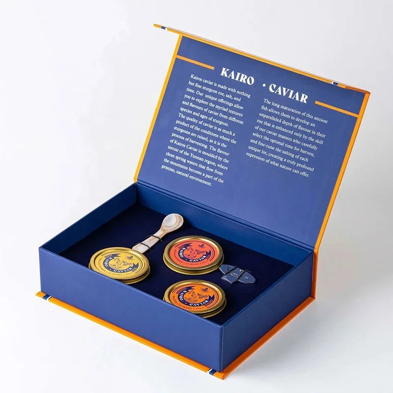 High Quality Custom Printed Rectangle Caviar Box With Foam Insert