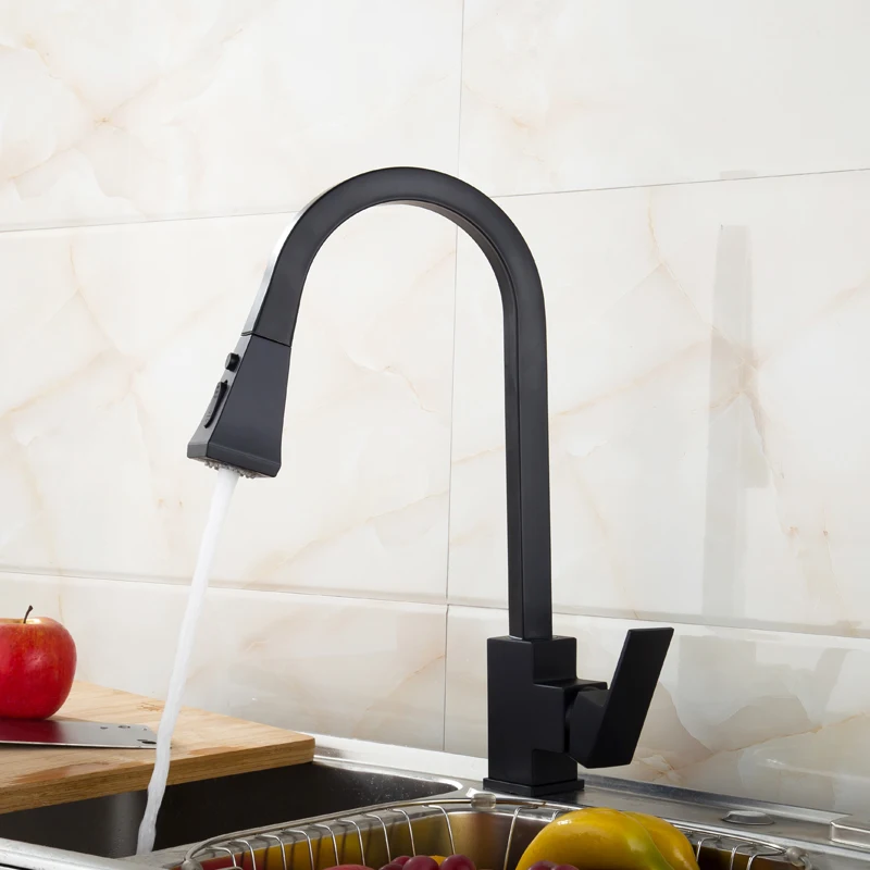 SKL-CL003B Kitchen faucet pull out black kitchen faucet mixer with flexible hose