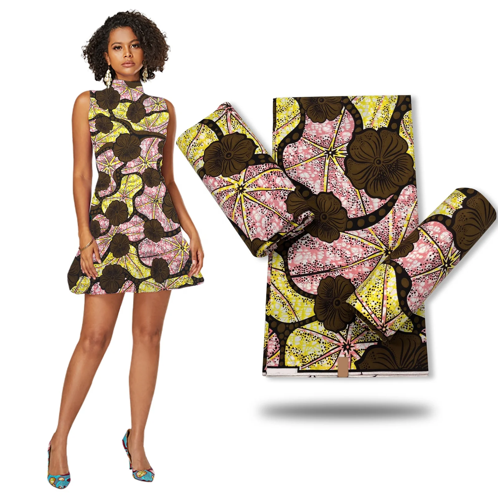 Factory Supply  Wax African Satin Silk Real  Fabric Custom