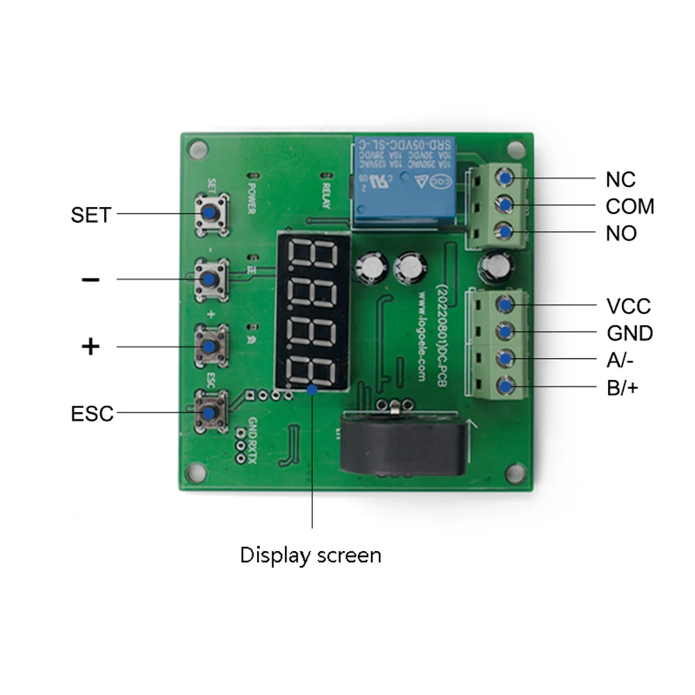 Taidacent RS485 TTL 0-5V/10V 6A/15A/25A/50A DC Current Sensing Switch Overcurrent Sensor Relay Over Current Protection Module