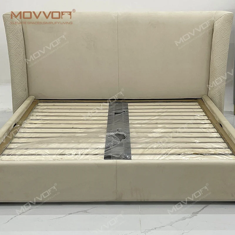 Luxury Solid Wood Platform Bed Frame Queen King Size Bed Frame Modern Bedroom Furniture Floating Vintage Double Bed Smart
