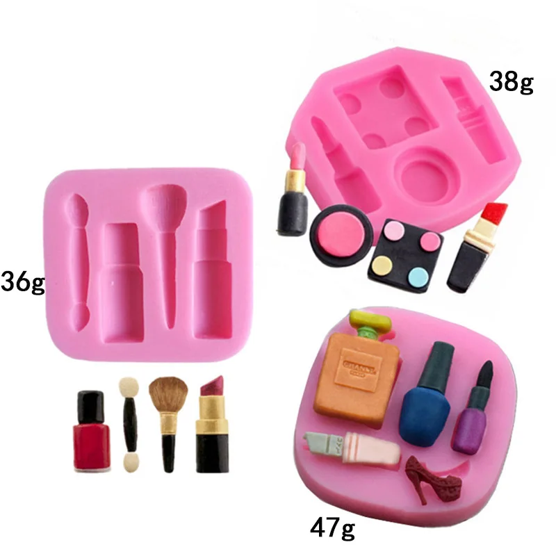 Hot sale 3 D Lipstick makeup combination liquid silicone mold fondant soft pottery glue clay modeling cake tool