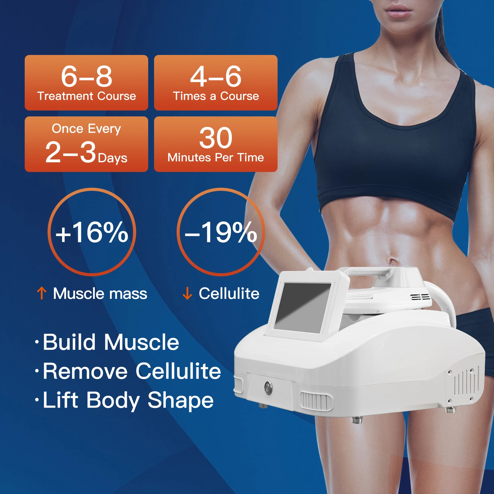 Huanshi One Handle EMS Muscle Stimulation Fat Burning Ems Slimming Body Sculpting Machine For Home Use