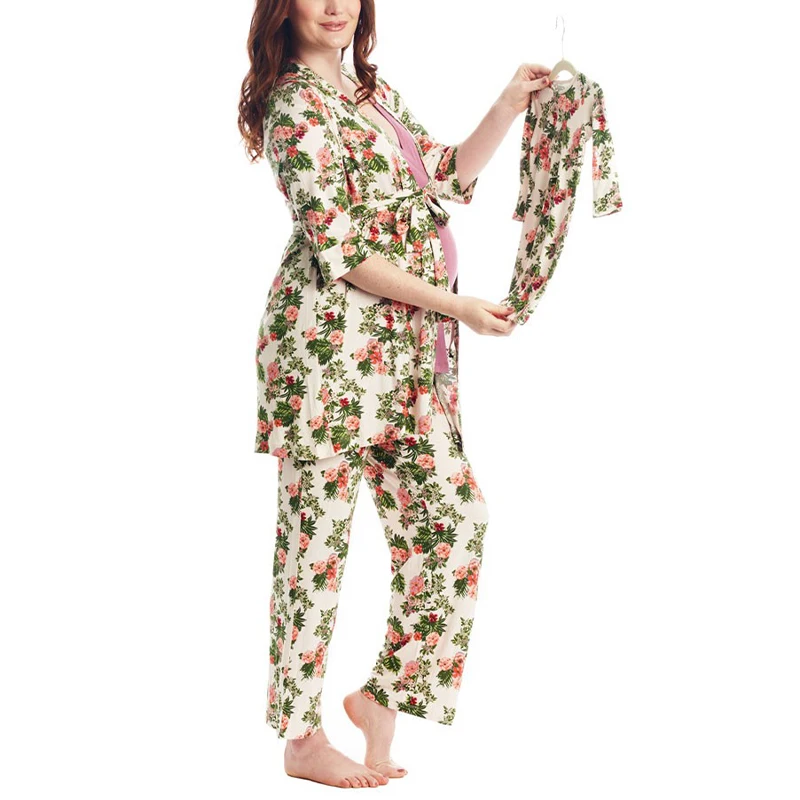 Bamboo Maternity pajamas and baby clothes mom and baby set hospital maternity outfit matching family pajamas mommy and me