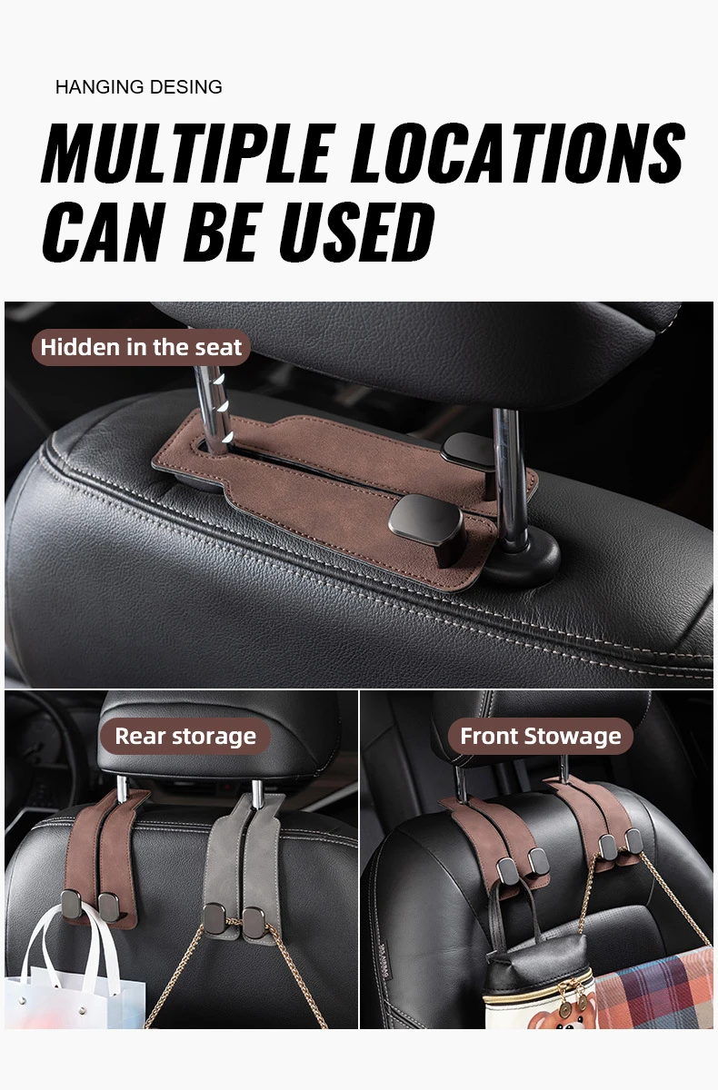 Car Tools Organizer Hooks For Car Interior Car Accessories Bag Hook Holder Double Hook For Mercedes Benz Tesla Audi