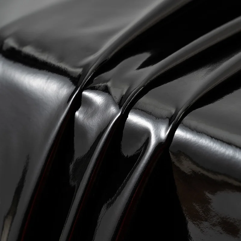 Ready to Ship Elastic Mirror Pattern Faux Pu 4 Way Stretch PU Leather Fabric For Leggings